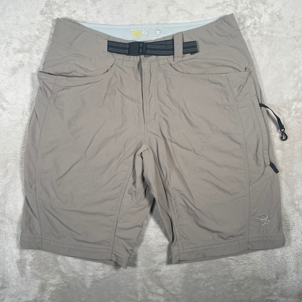 Mountain Hardwear Stryder Belted Hiking Shorts Utility Mens Medium Khaki Tan